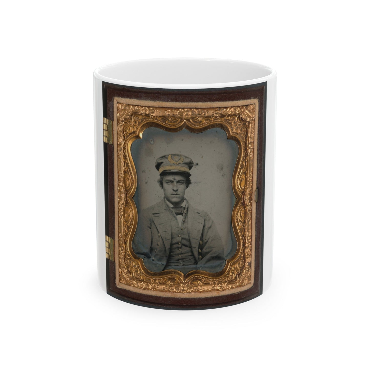 Unidentified Sailor In Confederate Naval Officer's Uniform (U.S. Civil War) White Coffee Mug-11oz-The Sticker Space