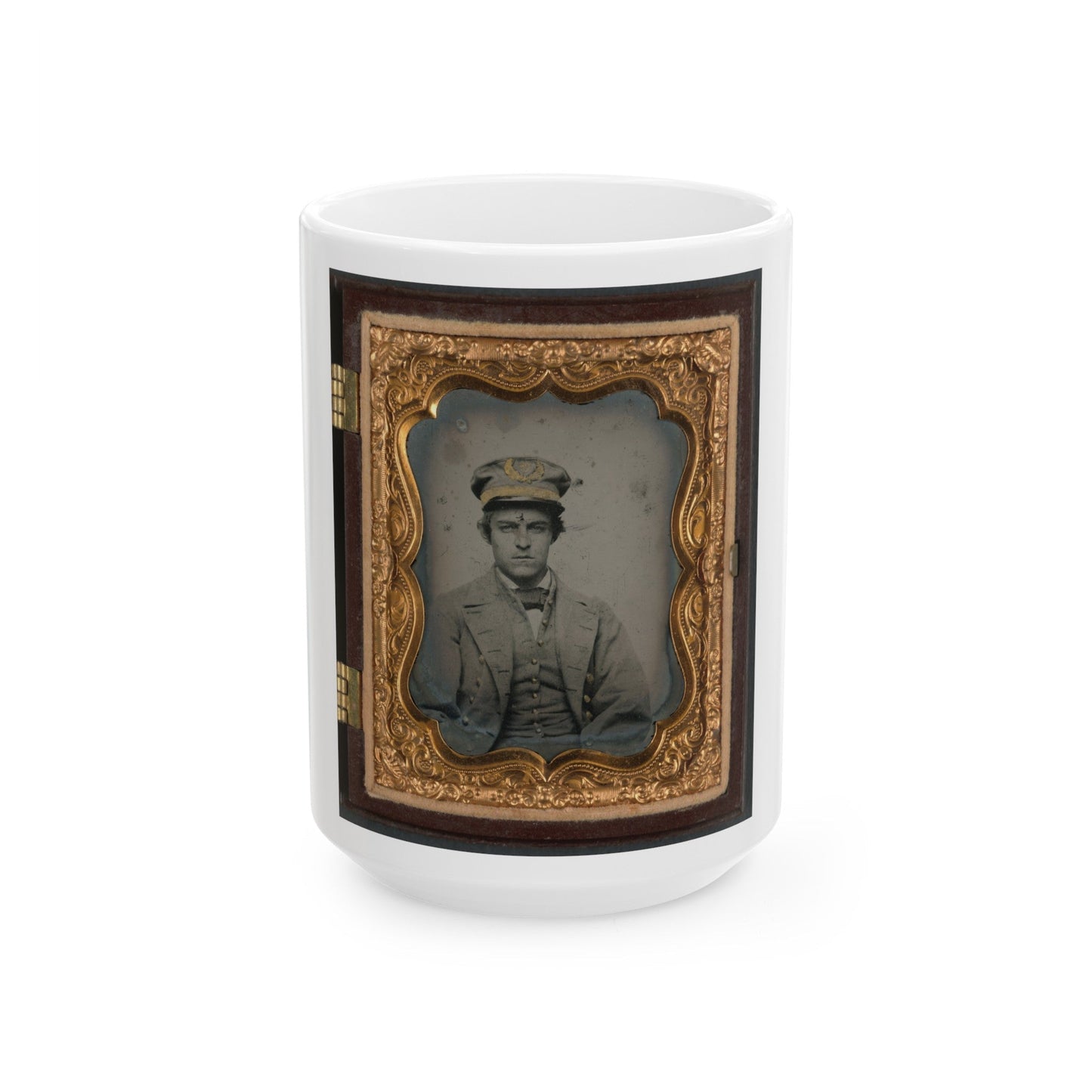 Unidentified Sailor In Confederate Naval Officer's Uniform (U.S. Civil War) White Coffee Mug-15oz-The Sticker Space