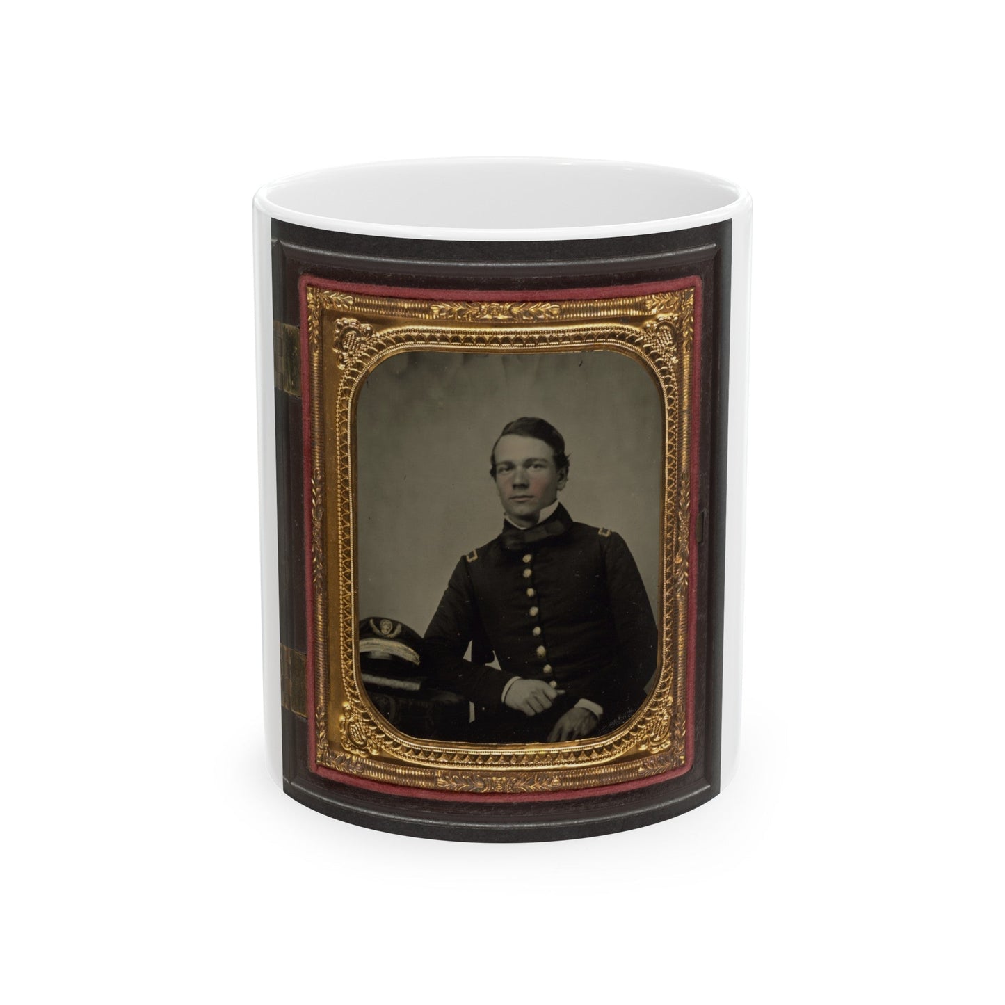 Unidentified Sailor In Union Master's Uniform With Navy Officer's Hat (U.S. Civil War) White Coffee Mug-11oz-The Sticker Space