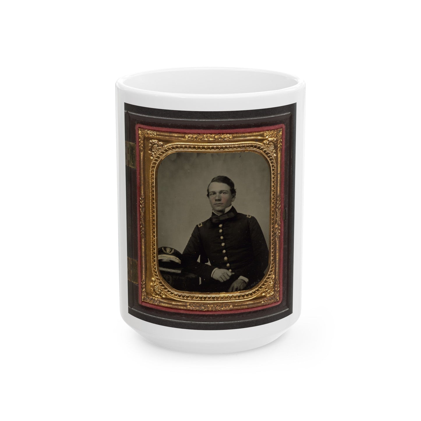 Unidentified Sailor In Union Master's Uniform With Navy Officer's Hat (U.S. Civil War) White Coffee Mug-15oz-The Sticker Space