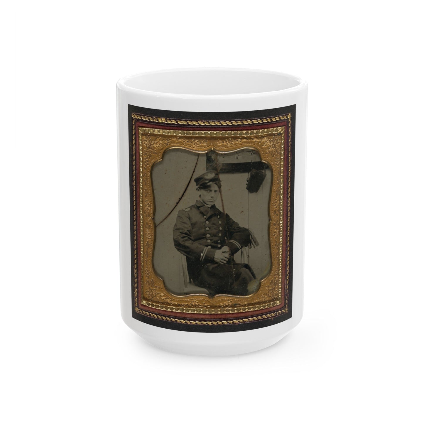 Unidentified Sailor In Union Naval Officer's Uniform (U.S. Civil War) White Coffee Mug-15oz-The Sticker Space