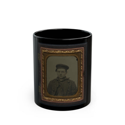 Unidentified Sailor In Union Uniform 001 (U.S. Civil War) Black Coffee Mug-11oz-The Sticker Space