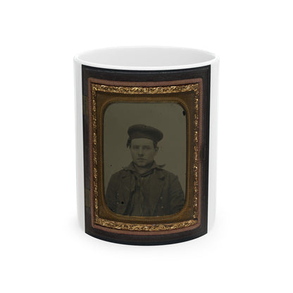 Unidentified Sailor In Union Uniform 001 (U.S. Civil War) White Coffee Mug-11oz-The Sticker Space