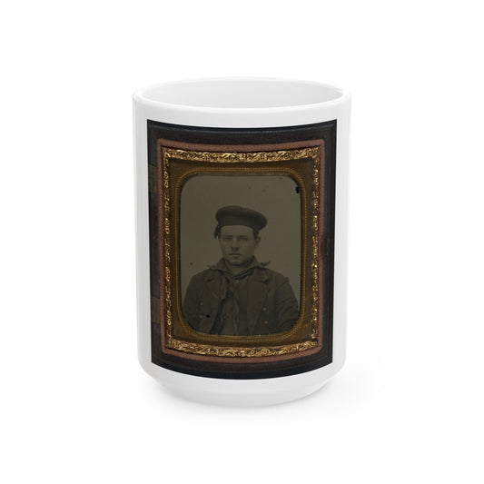 Unidentified Sailor In Union Uniform 001 (U.S. Civil War) White Coffee Mug-15oz-The Sticker Space