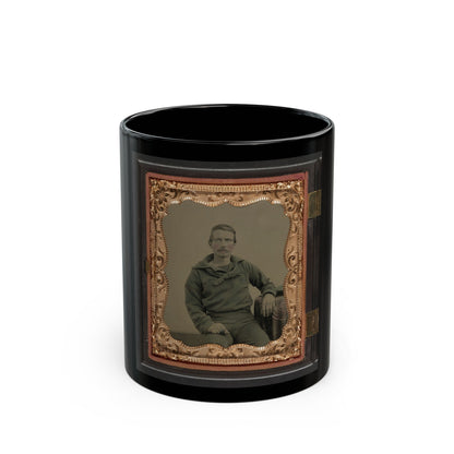 Unidentified Sailor In Union Uniform (U.S. Civil War) Black Coffee Mug-11oz-The Sticker Space