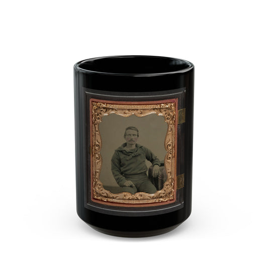 Unidentified Sailor In Union Uniform (U.S. Civil War) Black Coffee Mug-15oz-The Sticker Space