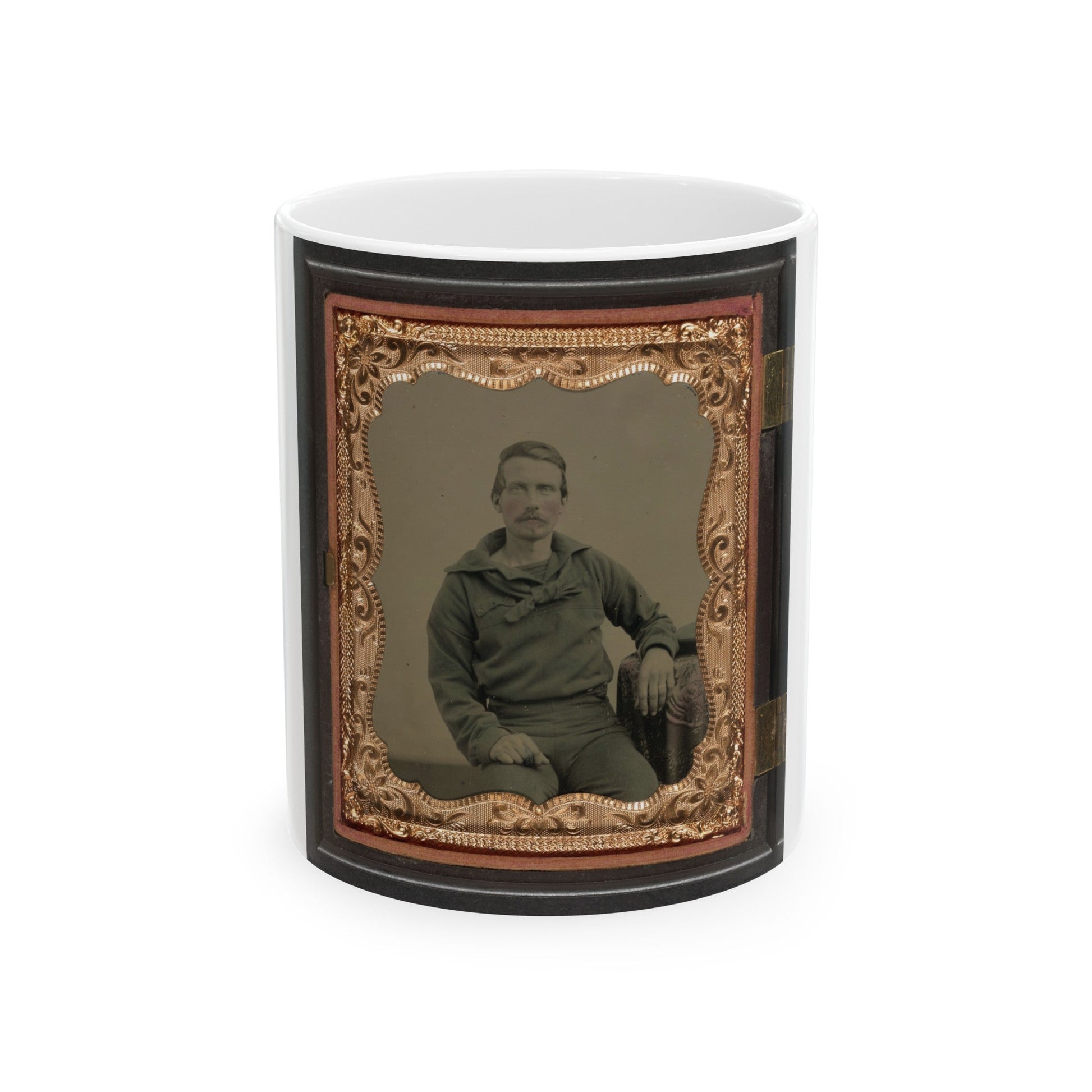 Unidentified Sailor In Union Uniform (U.S. Civil War) White Coffee Mug-11oz-The Sticker Space