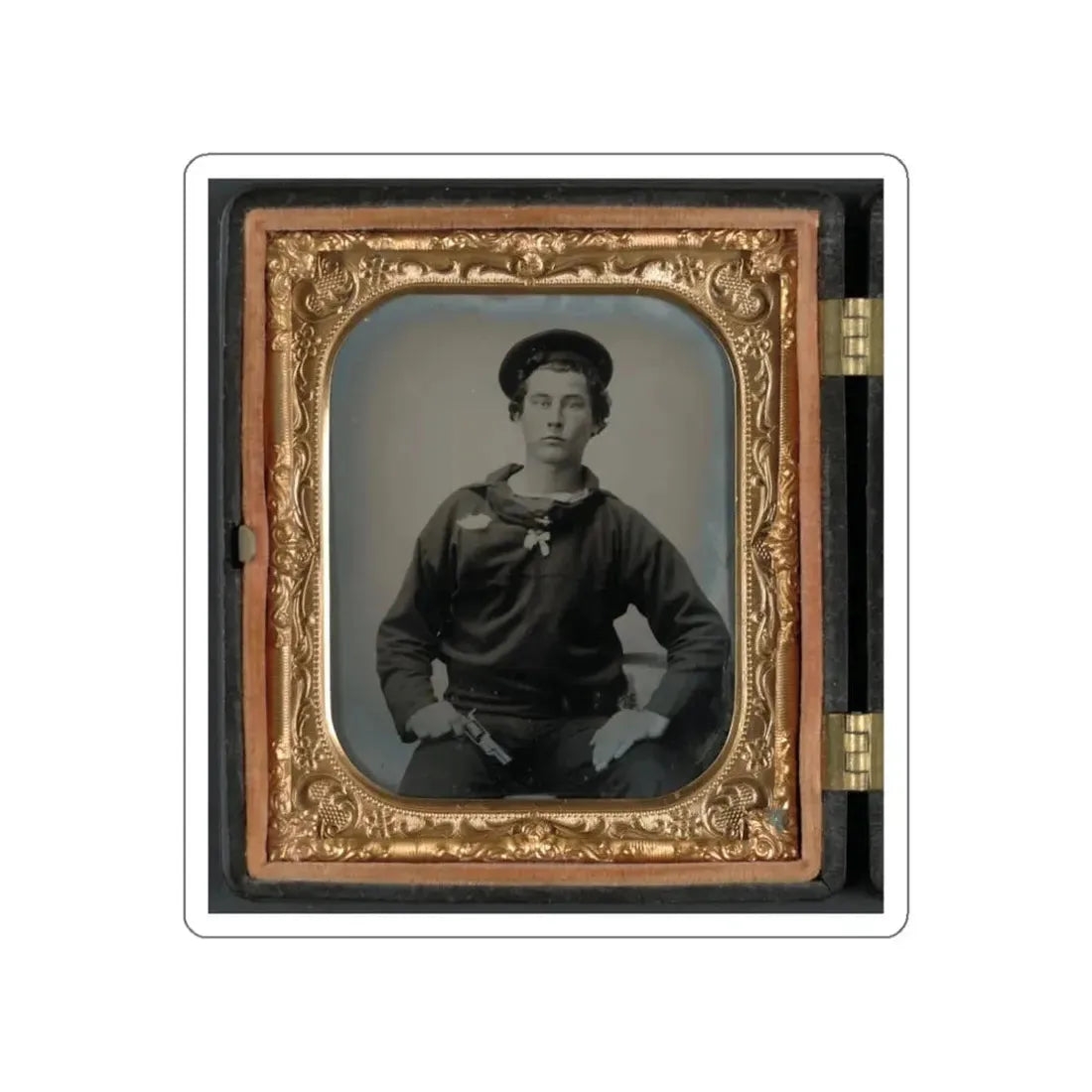 Unidentified Sailor In Union Uniform With Pistol (U.S. Civil War) STICKER Vinyl Die-Cut Decal White Die-Cut 3 Inch - The Sticker Space