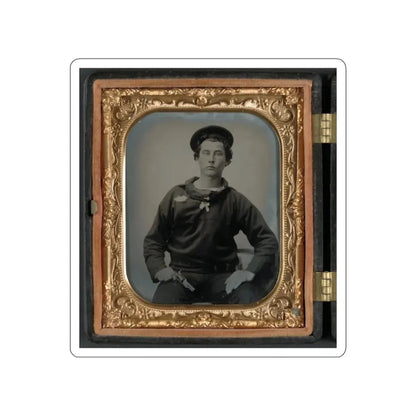 Unidentified Sailor In Union Uniform With Pistol (U.S. Civil War) STICKER Vinyl Die-Cut Decal White Die-Cut 3 Inch - The Sticker Space