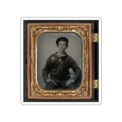 Unidentified Sailor In Union Uniform With Pistol (U.S. Civil War) STICKER Vinyl Die-Cut Decal White Die-Cut 6 Inch - The Sticker Space