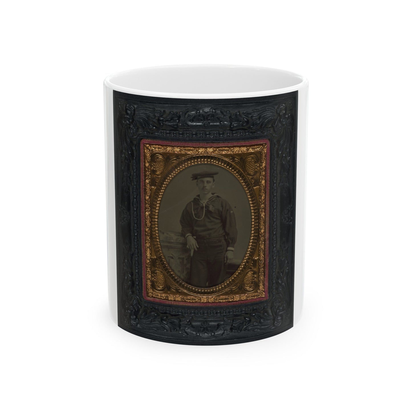 Unidentified Sailor In Union Uniform(2) (U.S. Civil War) White Coffee Mug-11oz-The Sticker Space