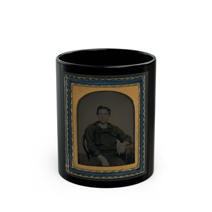 Unidentified Sailor In Union Uniform(3) (U.S. Civil War) Black Coffee Mug-11oz-The Sticker Space