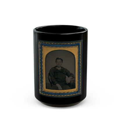 Unidentified Sailor In Union Uniform(3) (U.S. Civil War) Black Coffee Mug-15oz-The Sticker Space