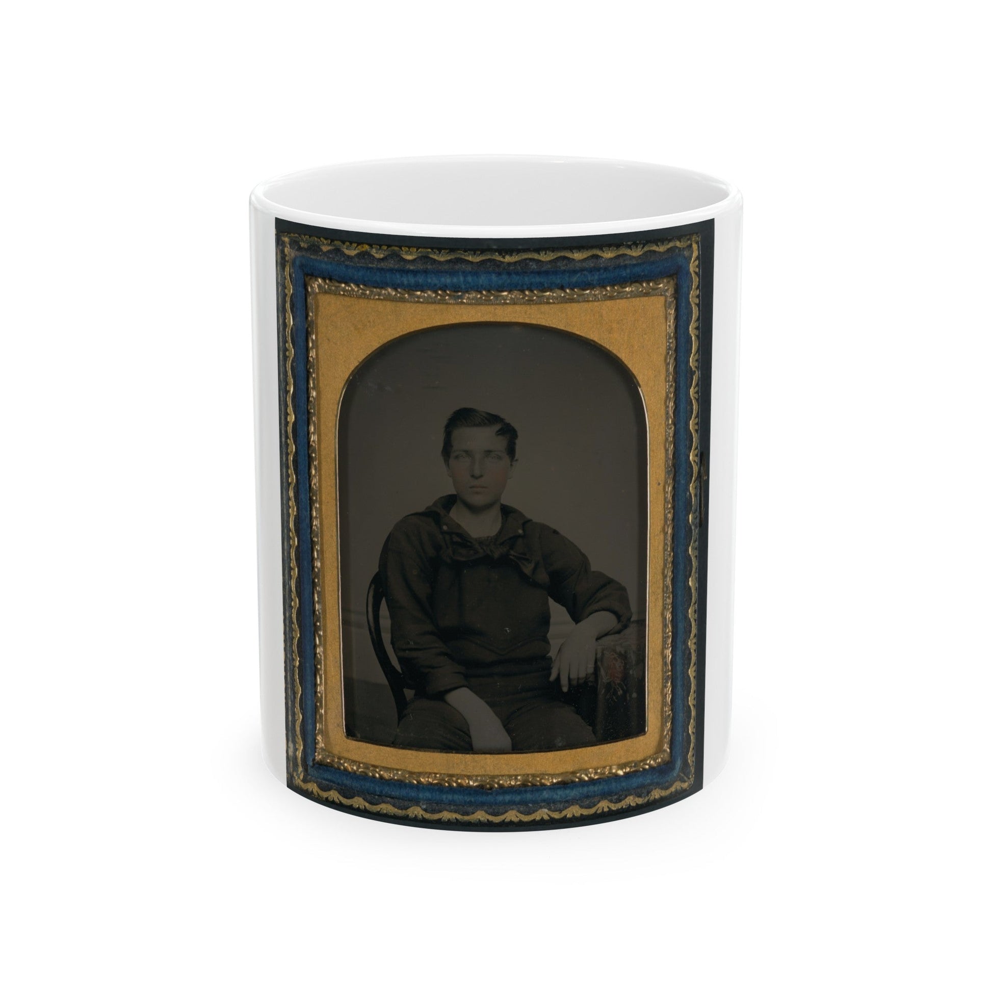 Unidentified Sailor In Union Uniform(3) (U.S. Civil War) White Coffee Mug-11oz-The Sticker Space