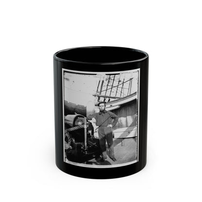 Unidentified Sailor On U.S.S. New Hampshire (U.S. Civil War) Black Coffee Mug-11oz-The Sticker Space