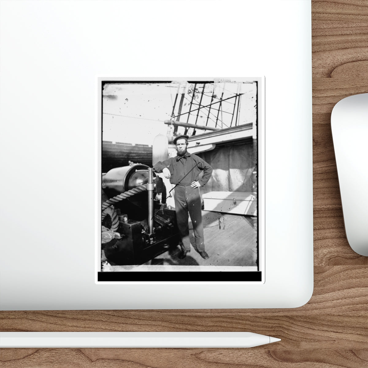 Unidentified Sailor On U.S.S. New Hampshire (U.S. Civil War) STICKER Vinyl Die-Cut Decal-The Sticker Space