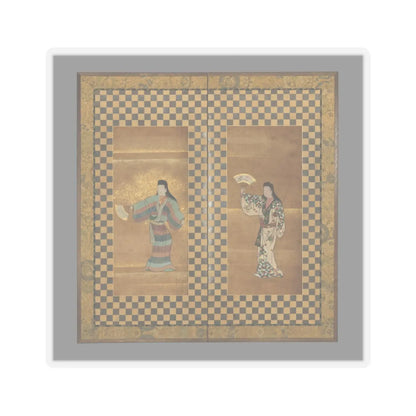 Unidentified - Screen of Two Dancers (Bugi zu byōbu) - 18th century v1 - STICKER Vinyl Kiss-Cut Decal