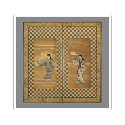 Unidentified - Screen of Two Dancers (Bugi zu byōbu) - 18th century v1 - STICKER Vinyl Kiss-Cut Decal