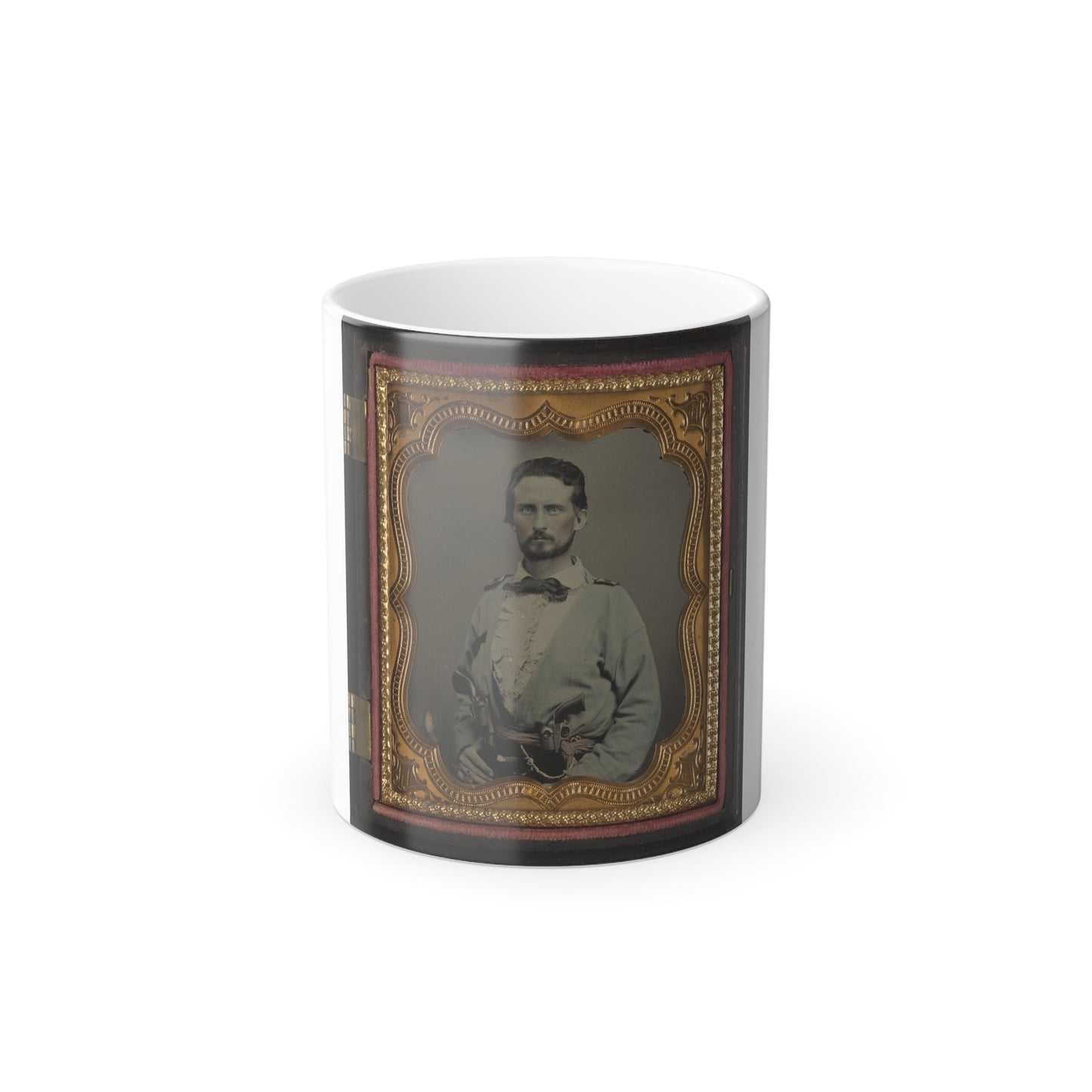 Unidentified Soldier From Kentucky in Confederate Uniform With Two Revolvers (U.S. Civil War) Color Morphing Mug 11oz-11oz-The Sticker Space