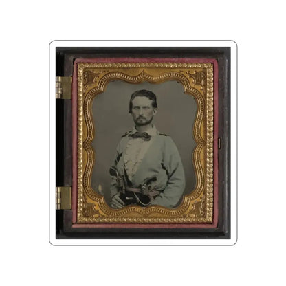 Unidentified Soldier From Kentucky In Confederate Uniform With Two Revolvers (U.S. Civil War) STICKER Vinyl Die-Cut Decal White Die-Cut 2 Inch - The Sticker Space