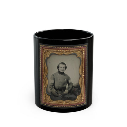 Unidentified Soldier From New York In Union Sergeant's Uniform (U.S. Civil War) Black Coffee Mug-11oz-The Sticker Space