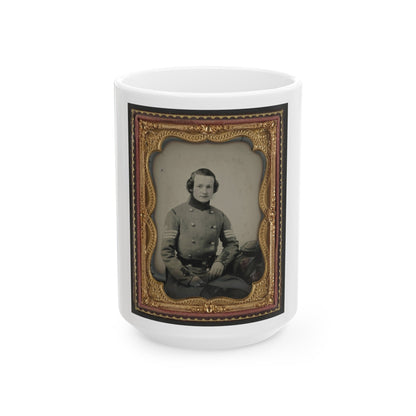 Unidentified Soldier From New York In Union Sergeant's Uniform (U.S. Civil War) White Coffee Mug-15oz-The Sticker Space