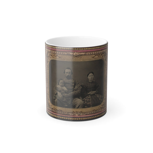 Unidentified Soldier in Confederate 1St Lieutenant's Uniform With Wife and Baby (U.S. Civil War) Color Morphing Mug 11oz-11oz-The Sticker Space