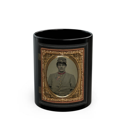 Unidentified Soldier In Confederate Artillery Jacket With Secession Badge And Artillery Forage Hat (U.S. Civil War) Black Coffee Mug-11oz-The Sticker Space