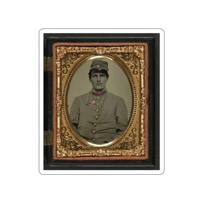 Unidentified Soldier In Confederate Artillery Jacket With Secession Badge And Artillery Forage Hat (U.S. Civil War) STICKER Vinyl Die-Cut Decal White Die-Cut 2 Inch - The Sticker Space