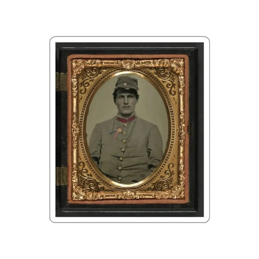 Unidentified Soldier In Confederate Artillery Jacket With Secession Badge And Artillery Forage Hat (U.S. Civil War) STICKER Vinyl Die-Cut Decal White Die-Cut 2 Inch - The Sticker Space