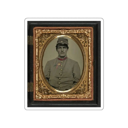 Unidentified Soldier In Confederate Artillery Jacket With Secession Badge And Artillery Forage Hat (U.S. Civil War) STICKER Vinyl Die-Cut Decal White Die-Cut 3 Inch - The Sticker Space