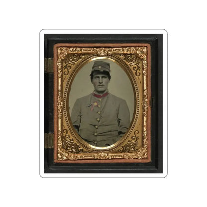Unidentified Soldier In Confederate Artillery Jacket With Secession Badge And Artillery Forage Hat (U.S. Civil War) STICKER Vinyl Die-Cut Decal White Die-Cut 5 Inch - The Sticker Space
