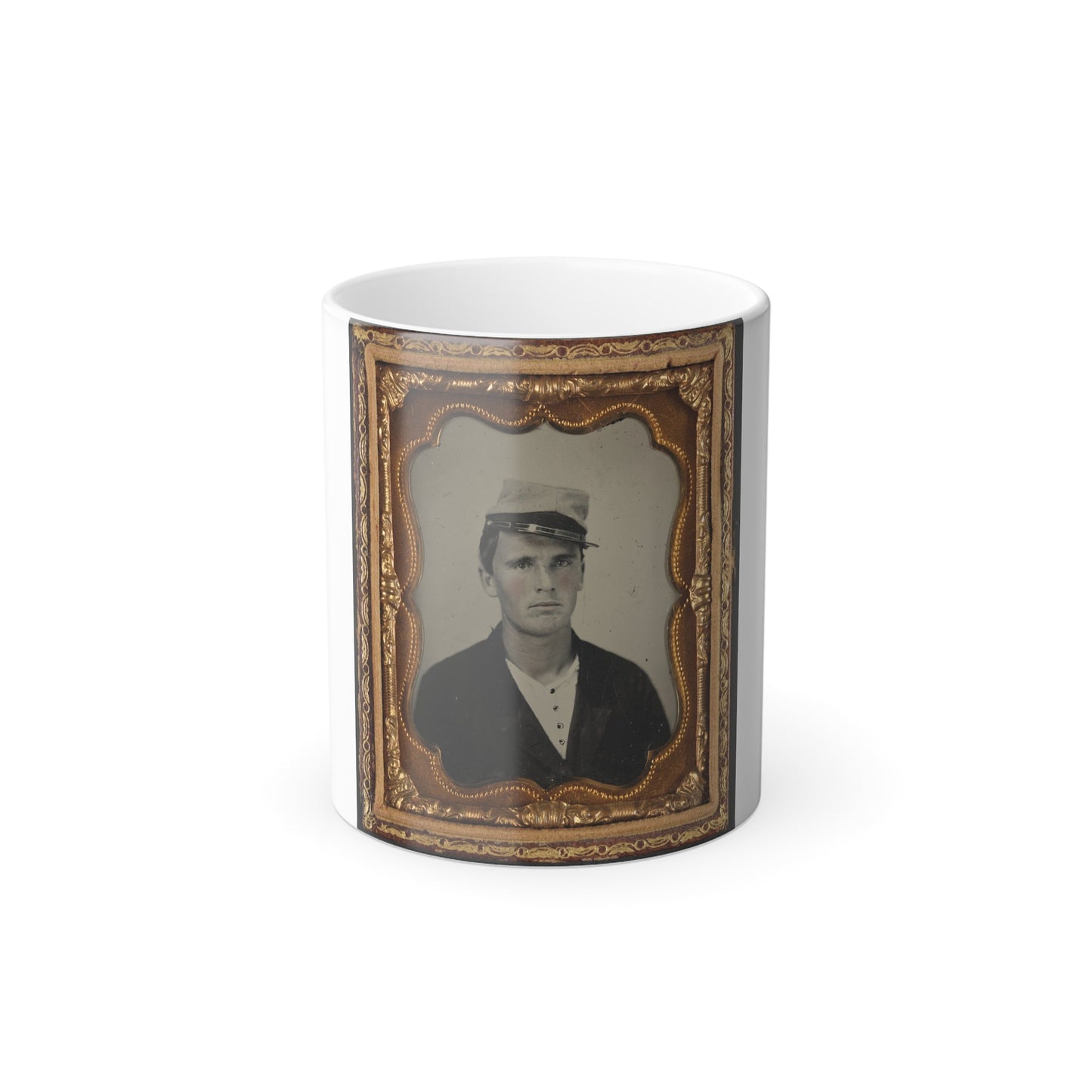 Unidentified Soldier in Confederate Artillery Uniform and Kepi (1) (U.S. Civil War) Color Morphing Mug 11oz-11oz-The Sticker Space