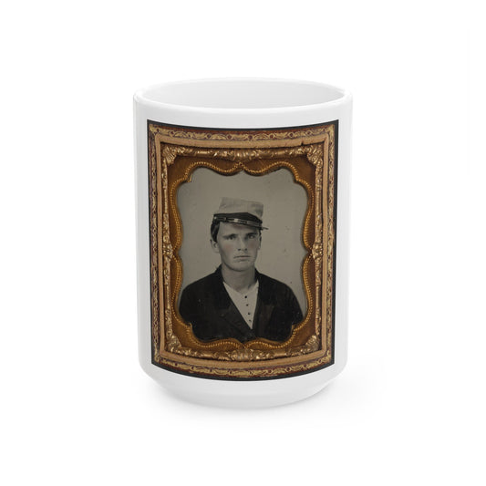 Unidentified Soldier In Confederate Artillery Uniform And Kepi (1) (U.S. Civil War) White Coffee Mug-15oz-The Sticker Space