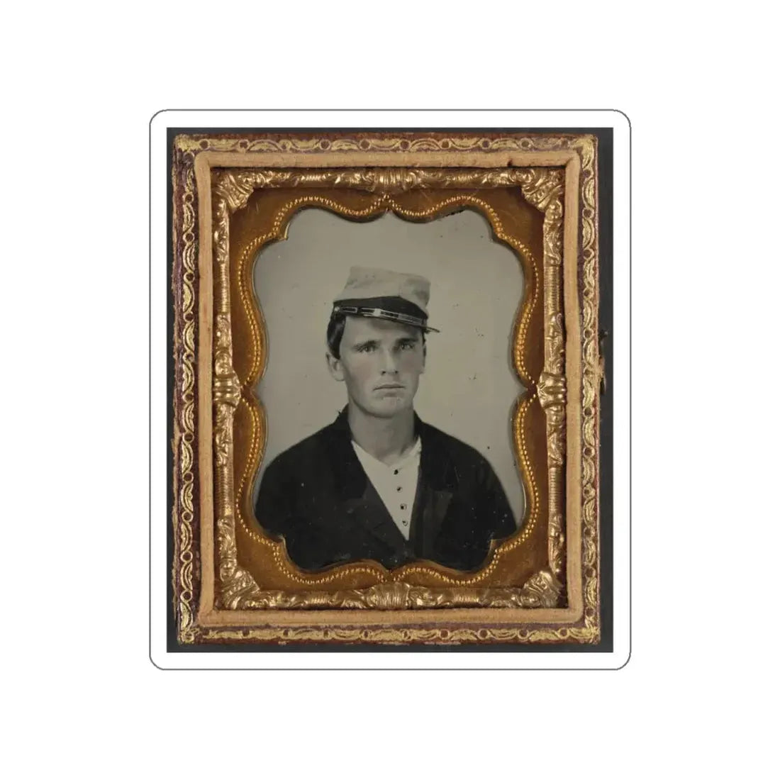 Unidentified Soldier In Confederate Artillery Uniform And Kepi (1) (U.S. Civil War) STICKER Vinyl Die-Cut Decal White Die-Cut 3 Inch - The Sticker Space