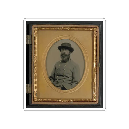 Unidentified Soldier In Confederate Captain's Uniform With Black Cuffs To Indicate That He Is A Surgeon (U.S. Civil War) STICKER Vinyl Die-Cut Decal White Die-Cut 4 Inch - The Sticker Space