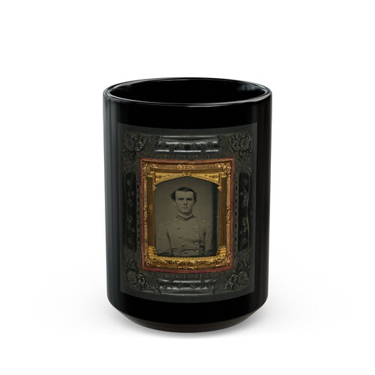 Unidentified Soldier In Confederate First Lieutentant Frock Coat (U.S. Civil War) Black Coffee Mug-15oz-The Sticker Space