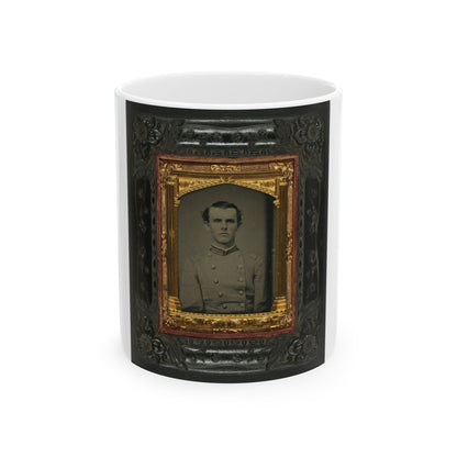 Unidentified Soldier In Confederate First Lieutentant Frock Coat (U.S. Civil War) White Coffee Mug-11oz-The Sticker Space