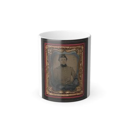 Unidentified Soldier in Confederate Frock Coat and Kepi (U.S. Civil War) Color Morphing Mug 11oz-11oz-The Sticker Space