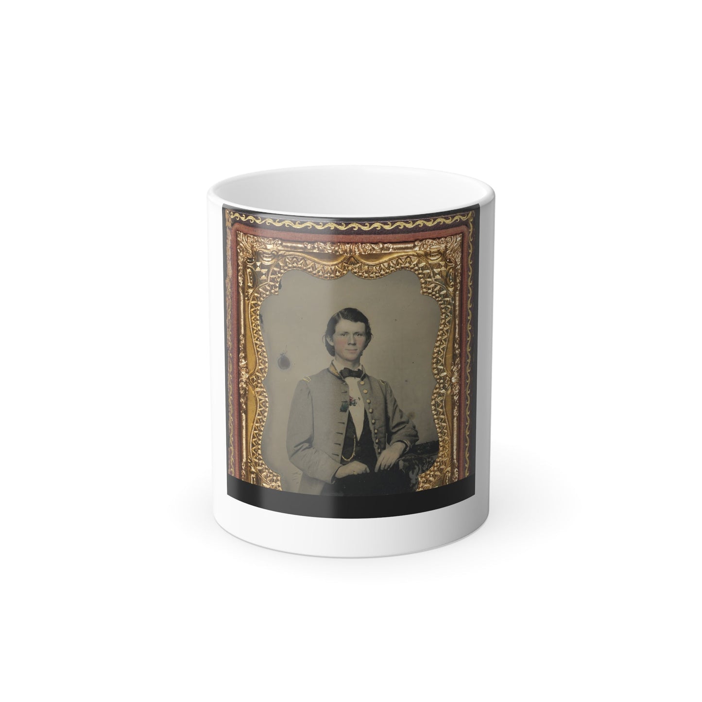 Unidentified Soldier in Confederate Frock Coat With Gold Trim (U.S. Civil War) Color Morphing Mug 11oz-11oz-The Sticker Space