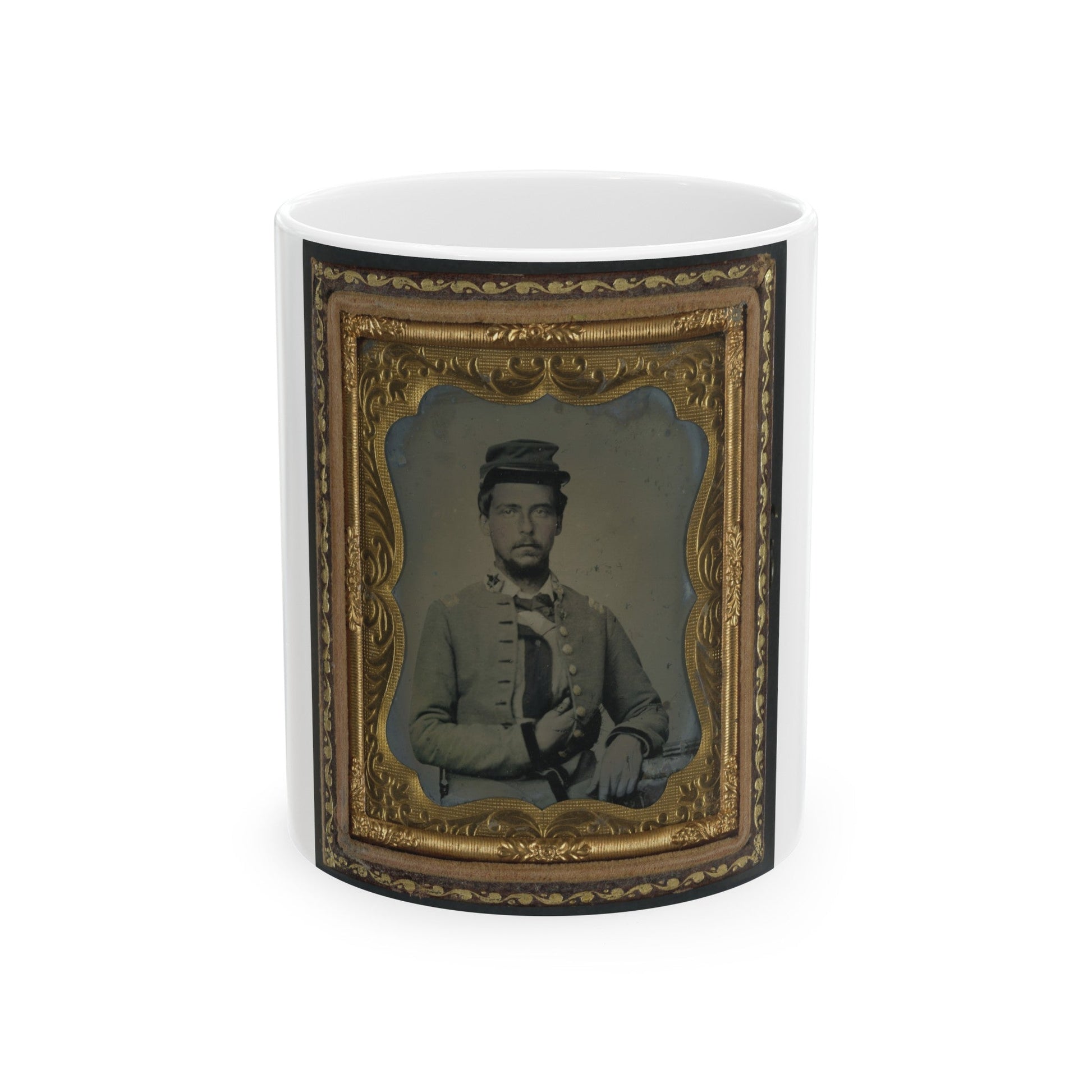 Unidentified Soldier In Confederate Major's Uniform (U.S. Civil War) White Coffee Mug-11oz-The Sticker Space