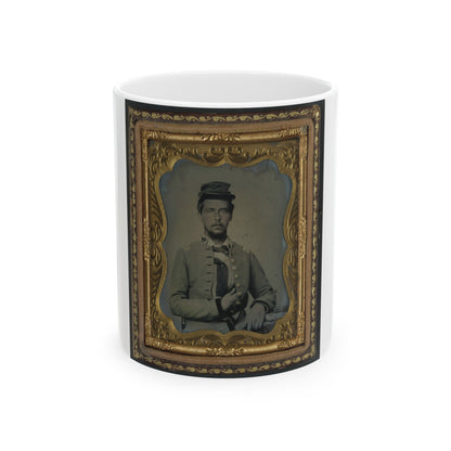 Unidentified Soldier In Confederate Major's Uniform (U.S. Civil War) White Coffee Mug-11oz-The Sticker Space