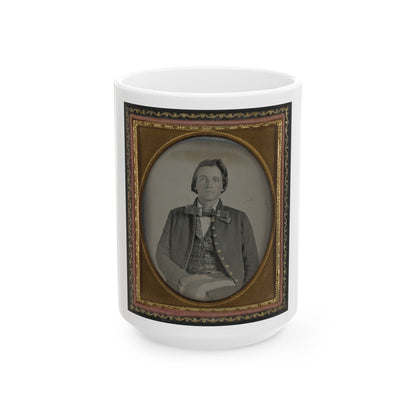 Unidentified Soldier In Confederate Nine-Button Frock Coat (U.S. Civil War) White Coffee Mug-15oz-The Sticker Space