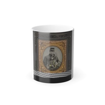 Unidentified Soldier in Confederate Officer's Uniform With Sword and Framed Photograph (1) (U.S. Civil War) Color Morphing Mug 11oz-11oz-The Sticker Space