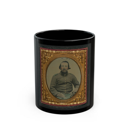 Unidentified Soldier In Confederate Shell Jacket 001 (U.S. Civil War) Black Coffee Mug-11oz-The Sticker Space