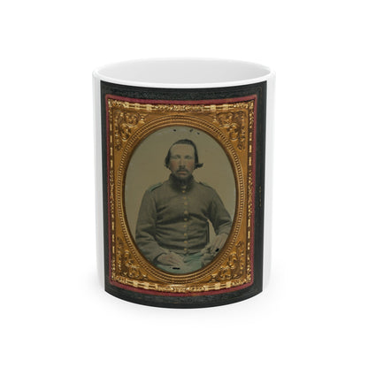 Unidentified Soldier In Confederate Shell Jacket 001 (U.S. Civil War) White Coffee Mug-11oz-The Sticker Space