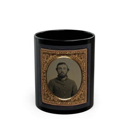 Unidentified Soldier In Confederate Shell Jacket 002 (U.S. Civil War) Black Coffee Mug-11oz-The Sticker Space