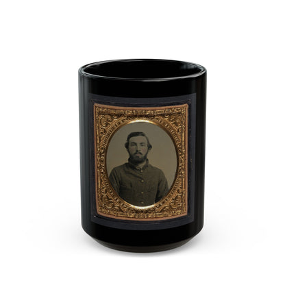 Unidentified Soldier In Confederate Shell Jacket 002 (U.S. Civil War) Black Coffee Mug-15oz-The Sticker Space