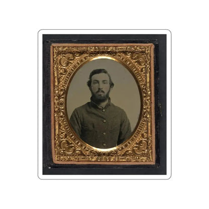 Unidentified Soldier In Confederate Shell Jacket 002 (U.S. Civil War) STICKER Vinyl Die-Cut Decal White Die-Cut 3 Inch - The Sticker Space
