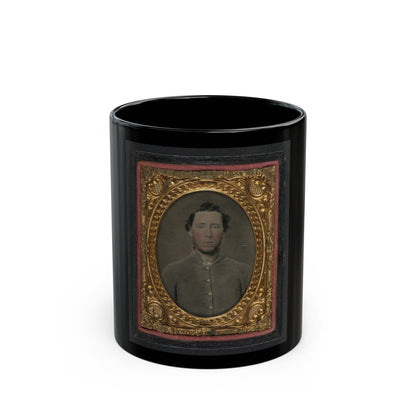 Unidentified Soldier In Confederate Shell Jacket 003 (U.S. Civil War) Black Coffee Mug-11oz-The Sticker Space